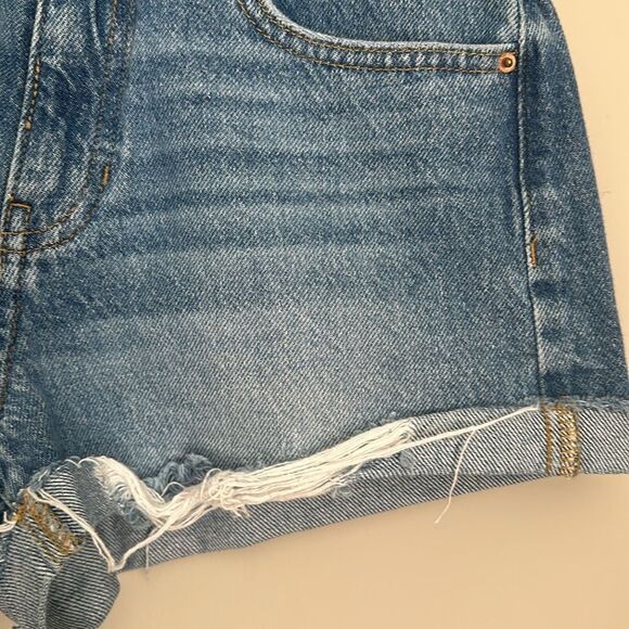 Pacsun Mom Short Denim Cotton Distressed Medium Blue Shorts Size 25 - Picture 14 of 15